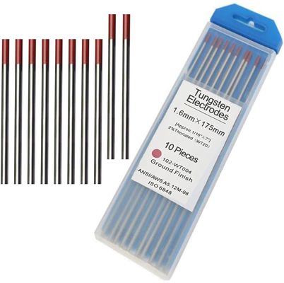 Wolfram-Elektrode 2% Thoriatiert 1/16' * 7" Rot WT20 10-Pack für TIG-Schweißprojekte