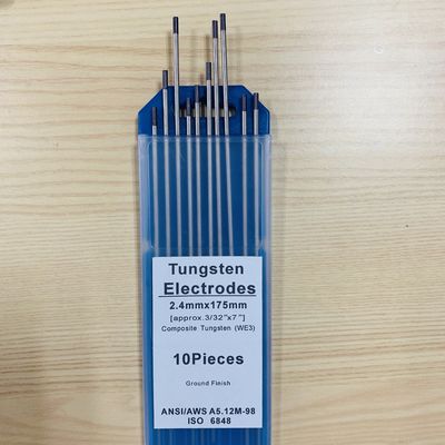 WE3 Wolframelektroden Schwarzkopf Kompositwolfram 2,4 mm*175 mm Ideal für das TIG-Schweißen