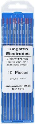 10 Packungen mit roten Wolframelektroden 2,4 mm*175 mm für TIG-Schweiß