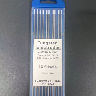 TIG Schweißverbrauchsmaterialien 2,4 mm*175 mm Weißkopf Wolframelektroden 0,8% Zirkoniert