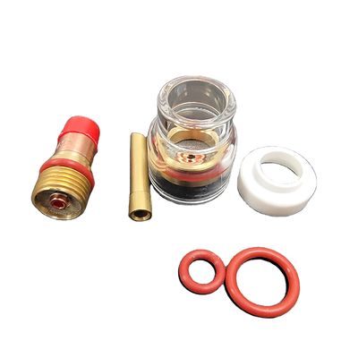 Bessere Gasabdeckung Ober WP-17/18/26 Champagner Düsenkit mit Adapter 2,4 mm TIG Schweißverbrauchsmaterialien