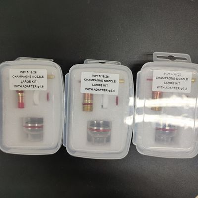 WP-17/18/26 Champagner 3,2 mm Tig Düse Großes Kit mit Adapter für TIG Schweißquarz