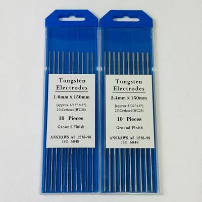 Kundenspezifische ODM-Unterstützung 1.6mm*150mm WC20 Wolframelektroden für TIG-Schweißverbrauchsmaterialien