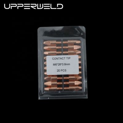 Gaskraft Kupfer Mig Schweißfackel Oberste Kontaktspitze M6 28 0,8MM für TIG Zubehör