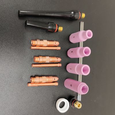 Oberste WP17 18 26-10N 17Kit Gaslinsen Aluminium Düse Rücken Tasse TIG Schweiß Zubehör Kit Luftkühlung