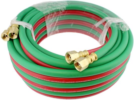 1.63KGS Weichschlauch 25ft 1/4" B Befestigungen 800PSI Oxy Acetylene Twin Typ T Grade R Grade Schweißschlauch