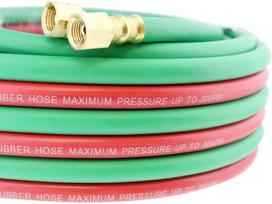 1.63KGS Weichschlauch 25ft 1/4" B Befestigungen 800PSI Oxy Acetylene Twin Typ T Grade R Grade Schweißschlauch
