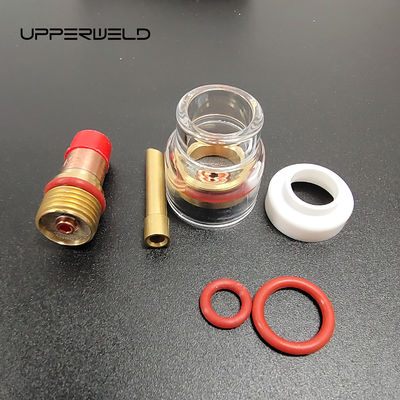 Durchsichtige Tig Schweißlampe Teile und Zubehör Champagner Düse Kit mit Adapter 2,4 mm