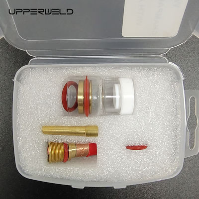 Durchsichtige Tig Schweißlampe Teile und Zubehör Champagner Düse Kit mit Adapter 2,4 mm