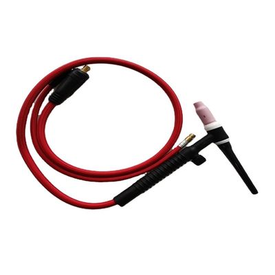 Oberer WT-17 10-25EU Gas-Argon-Tig-Flamme Luftgekühlte Schweißpistole zum Schweißen von Metallen Schwarz Rot