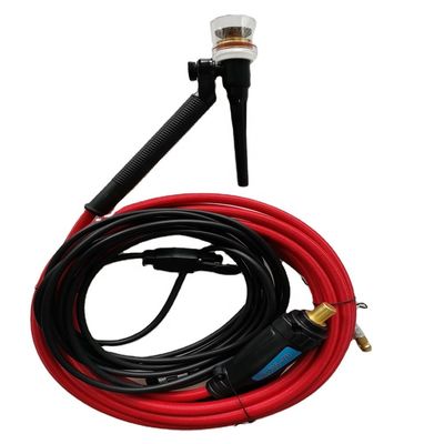 Oberer WT-17 10-25EU Gas-Argon-Tig-Flamme Luftgekühlte Schweißpistole zum Schweißen von Metallen Schwarz Rot