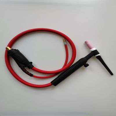 WP-26V-R 35-70 EU Plug TIG Torch Kit Luftgekühlte Schweißpistole mit Gasventil 200A Schwarz Rot