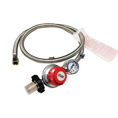 Hochdruck-LPG-Regulator und Edelstahlschlauch für den Herdanschluss 5 FT Länge