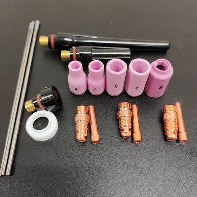 0.28KG Aluminium Düse Kollett Körper Elektroden Isolator TIG Schweißfackel Verbrauchsmaterialien Kit für WP-17/18/26 13N 18 Stück