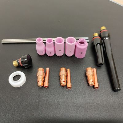0.28KG Aluminium Düse Kollett Körper Elektroden Isolator TIG Schweißfackel Verbrauchsmaterialien Kit für WP-17/18/26 13N 18 Stück