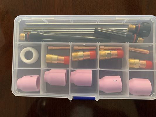 OBM Aluminium Düse Kollett Körper Elektroden Isolator TIG Schweißfackel Verbrauchsmaterialien Kit für WP-17/18/26 53N 18 Stück