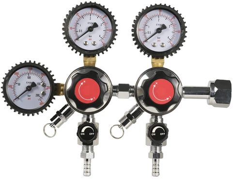 Zuhause Brauerei Bier Co2 Oberer Doppelgauge-Regulator mit Druckentlastungs-Sicherheitsventil
