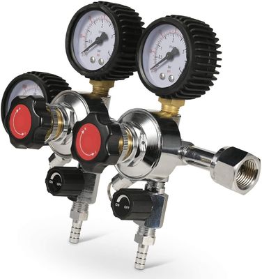Zuhause Brauerei Bier Co2 Oberer Doppelgauge-Regulator mit Druckentlastungs-Sicherheitsventil