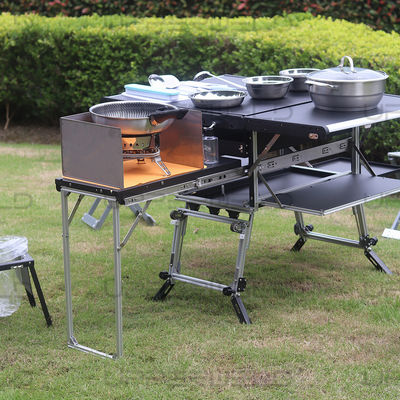 Modernes Design Camping Küche Tisch mit Aufbewahrung Schrank Weißpapierbox Paketmethode