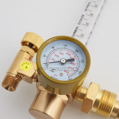 Einstufiger CO2-Argongasregulator TIG MIG Durchflussmesser 0-4000 psi Druckmessgerät