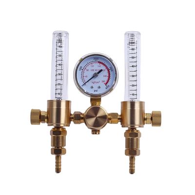Messing-Doppel-Ausgangs-Argon-Gas-Regulator-Durchflussmesser mit CGA580-Eingang und 5/8-Ausgang