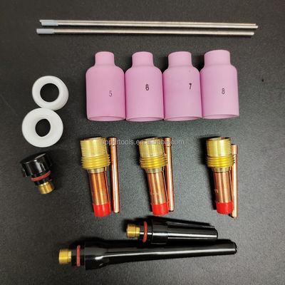 WP 17 18/26 TIG-Schweißbecher-Set mit Glasbecher-Kollets Körpergaslinsen und Keramikdüse