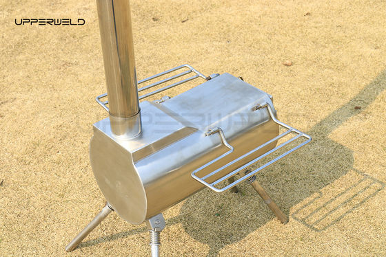 Trägliche Feuerholzkocher Grill Edelstahl Außenkocher für Camping Kochen