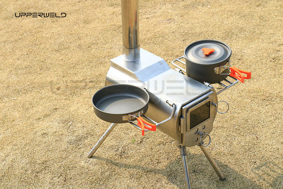 Trägliche Feuerholzkocher Grill Edelstahl Außenkocher für Camping Kochen