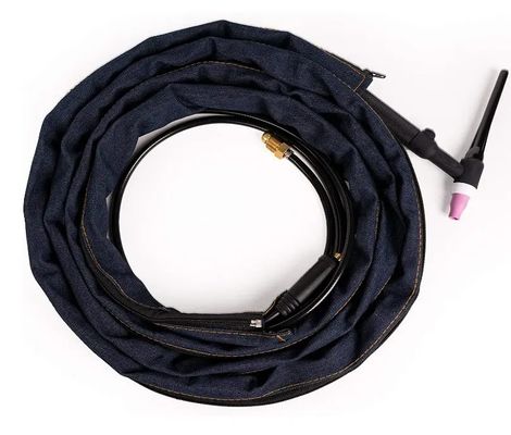 Schweißschutz Blaue feuerfeste Denimjacke für Kabelbedeckung TIG Schweißfackel