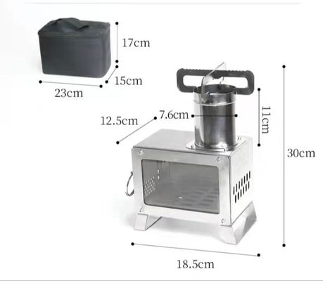 Holzbetrieb Portable Heizofen Edelstahl Campingofen für den Außenbereich