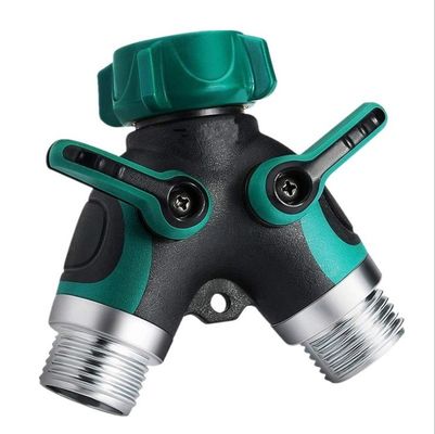 Messing-Gartenschlauch-Anschluss-Tap-Splitter mit 2 Ventilen und 2 Waschmaschinen
