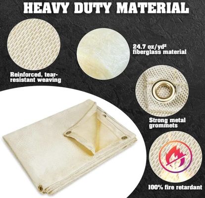 100% Flammschutz-Schweißdecke 6x8 Fuß 2-Pack Set mit Handschutzhandschuhen