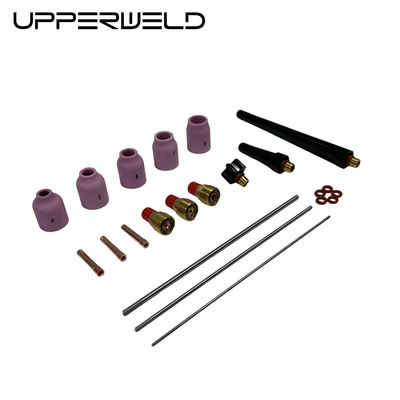 Pink UPPERWELD 27PCS TIG Schweißlampe Zubehör 53N Serie Keramik Düse TIG Ersatzteile enthalten Gaslinsen